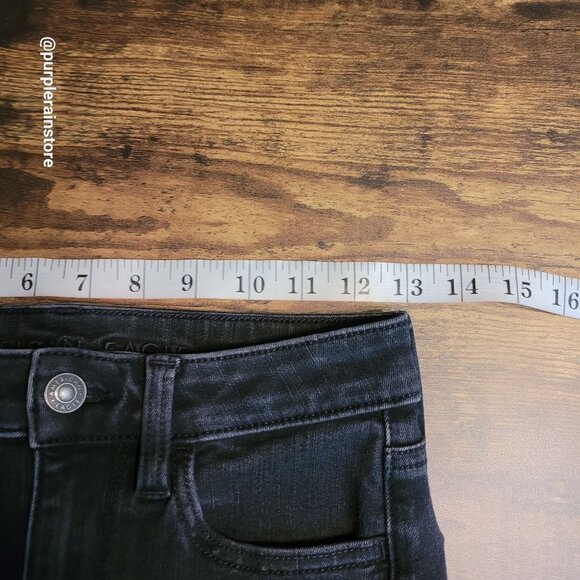 American Eagle Jeans 2 S Jegging Super Hi Rise 360 Next Level Stretch Black - Picture 7 of 11